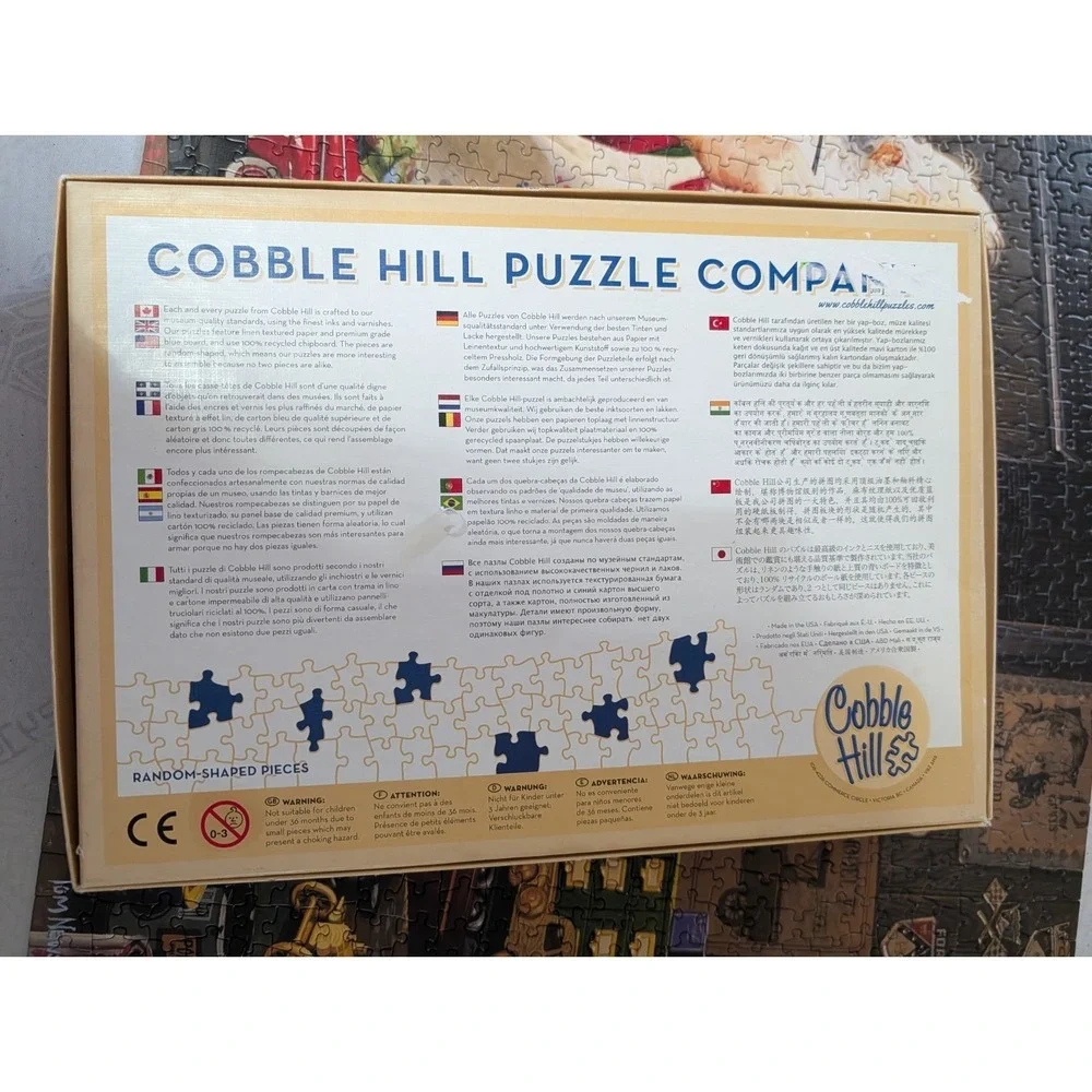 Cobble Hill Santa Painting Cars Jigsaw Puzzle 1000 Pcs Complete Tom Newsom